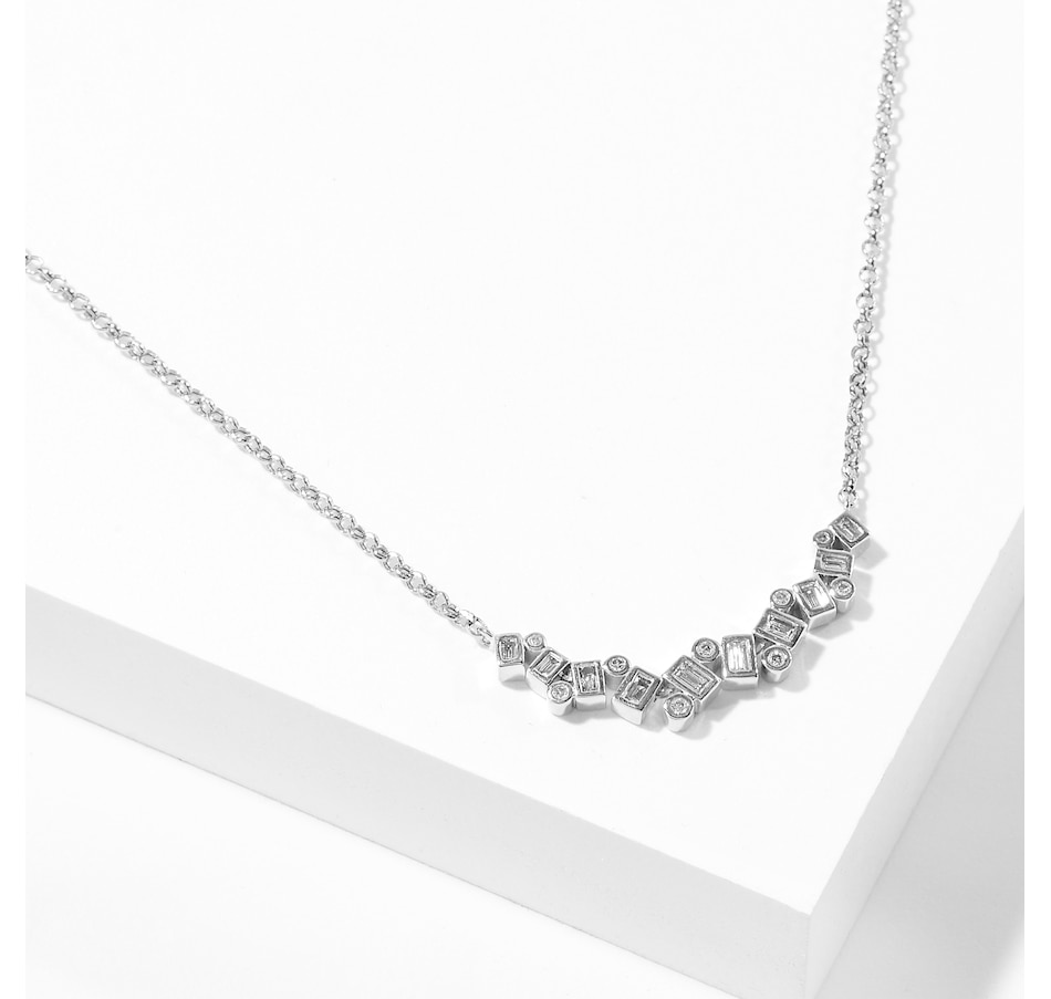 Image 210343_WGL.jpg, Product 210-343 / Price $1,299.99, 14K Gold 0.40ctw Round & Baguette Diamond Necklace from Diamond Show on TSC.ca's Jewellery department