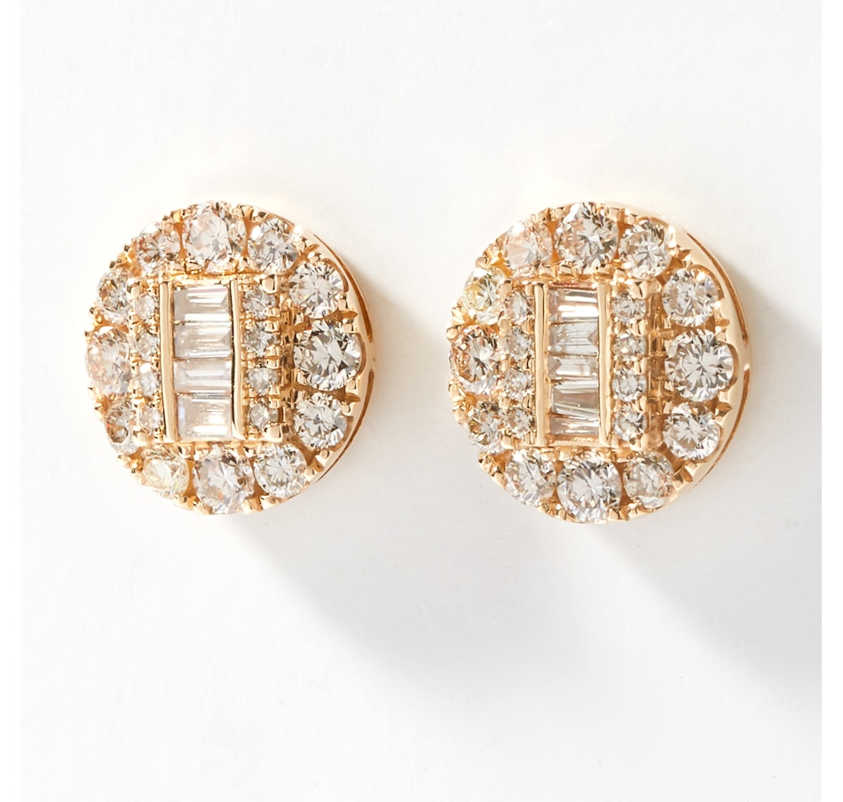 Jewellery Earrings Stud Earrings 14K Yellow Gold 1.76ctw Round