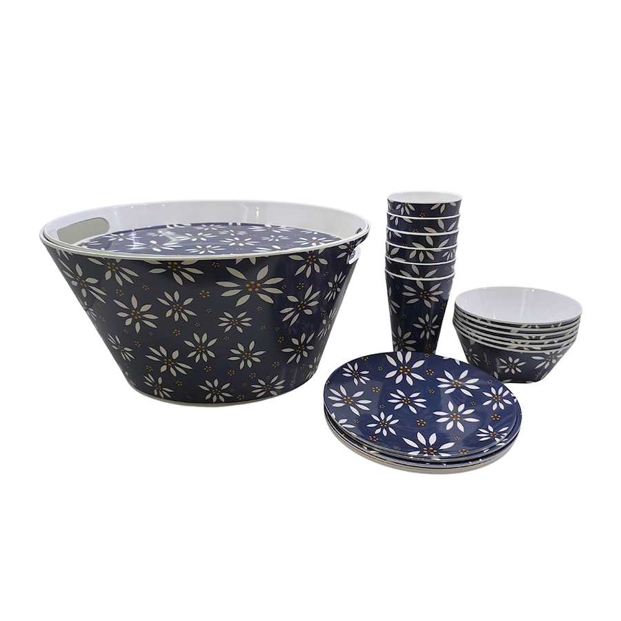 Image 210490_OWBLU.jpg, Product 210-490 / Price $19.33, temp-tations 20-Piece Melamine Party Set from temp-tations on TSC.ca's Kitchen department