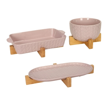 Product 210-494 / Price $33.33 , temp-tations Essential Bakeware with Wooden Trivets