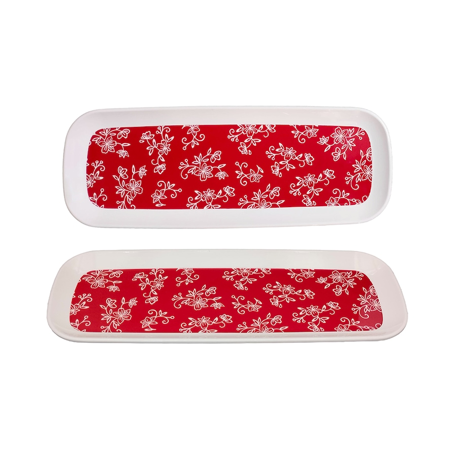 Image 210499_FLRED.jpg, Product 210-499 / Price $14.88, temp-tations Melamine Trays (set of 2) from temp-tations on TSC.ca's Kitchen department