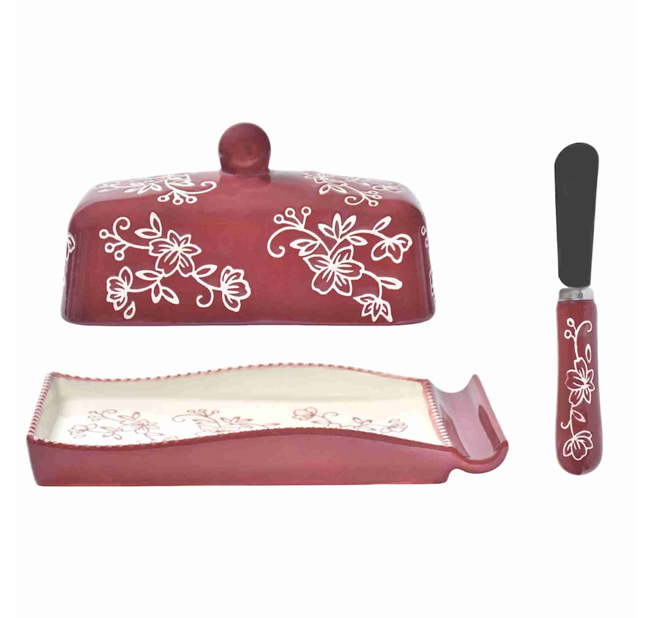 Image 210503_FLCRN.jpg, Product 210-503 / Price $22.99, temp-tations Covered Butter Dish with Spreader from temp-tations on TSC.ca's Kitchen department