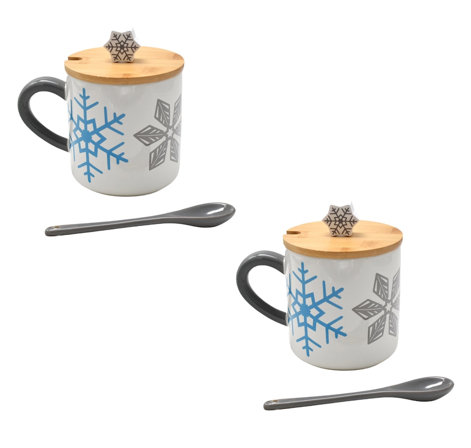 Image 210545_SKE.jpg, Product 210-545 / Price $19.88, temp-tations Set of 2 Mugs with Wood Lids and Spoons from temp-tations on TSC.ca's Kitchen department
