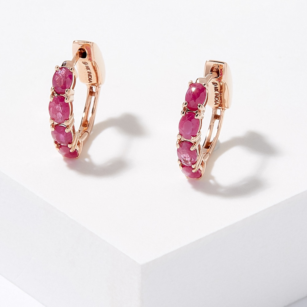 Gem hot sale hoop earrings