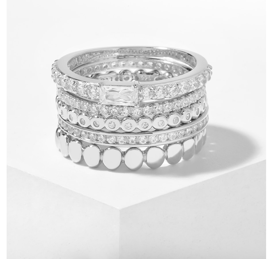 Image 210562_RHOP.jpg, Product 210-562 / Price $69.33, Diamonelle Sterling Silver Eternity Bands (Set of 5) from Diamonelle on TSC.ca's Jewellery department