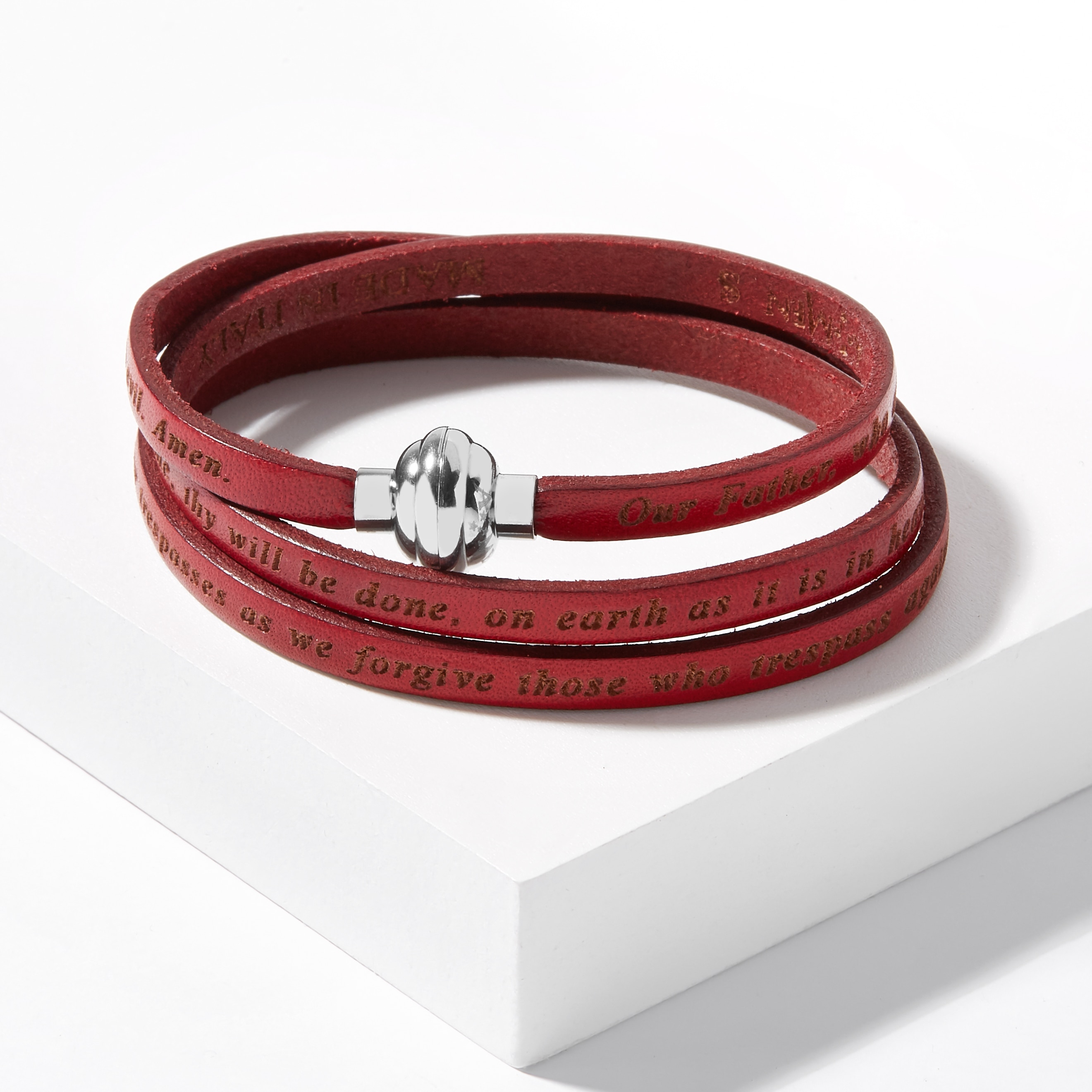 our father leather wrap bracelet