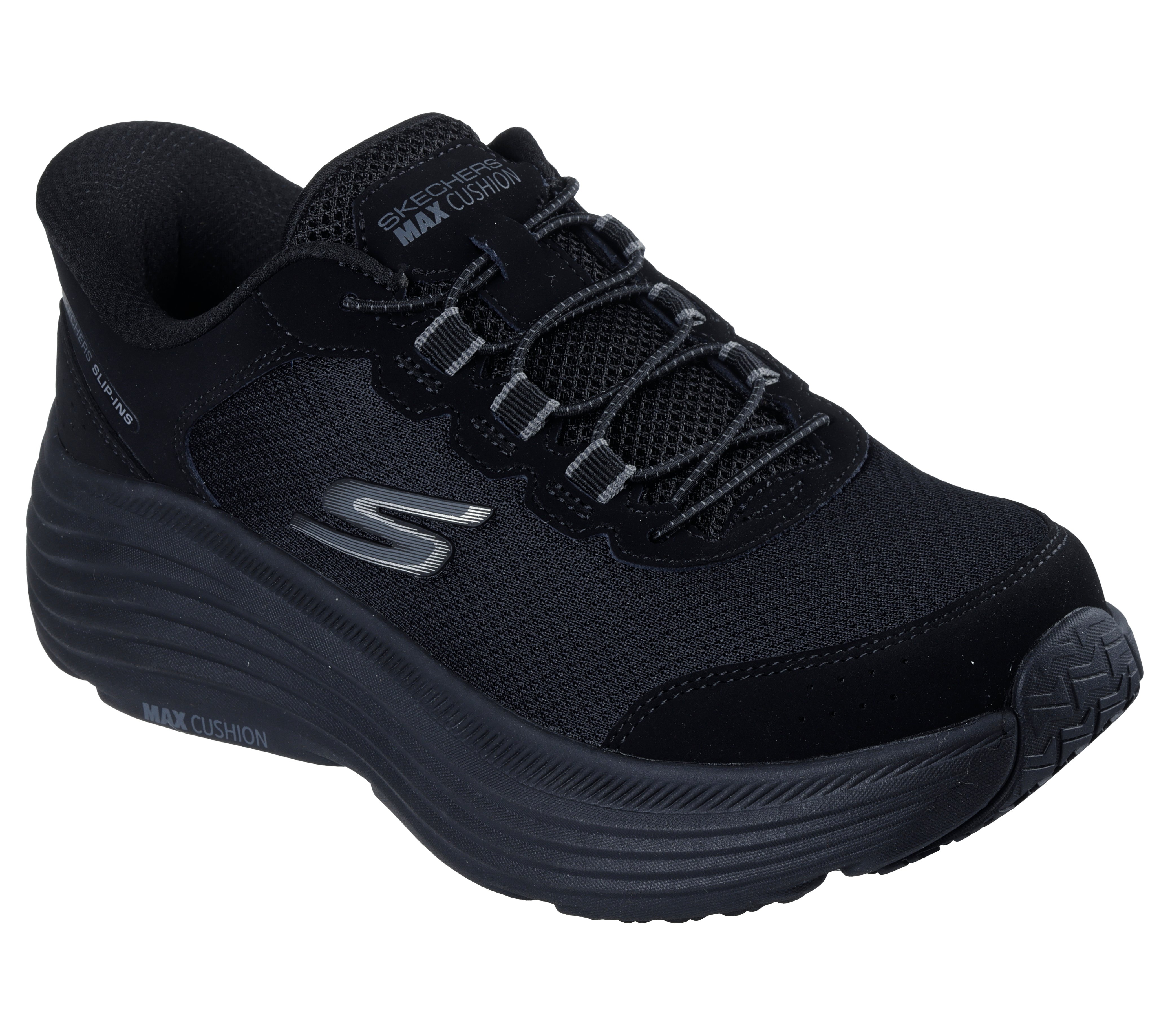ゆ Skechers Ladies Max Cushioning Endeavour Bungee Lace Up Sneaker