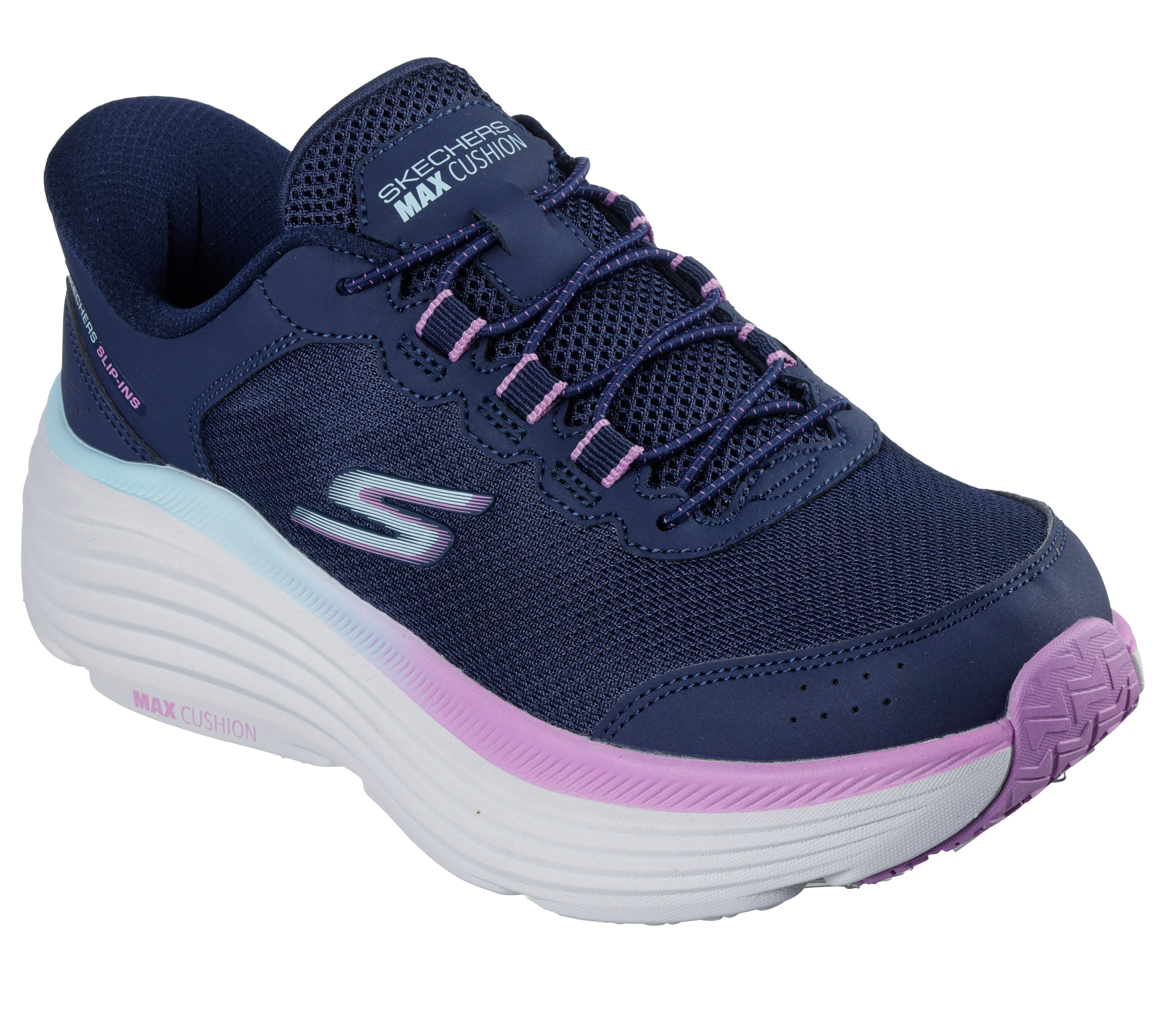 ゆ Skechers Ladies Max Cushioning Endeavour Bungee Lace Up Sneaker