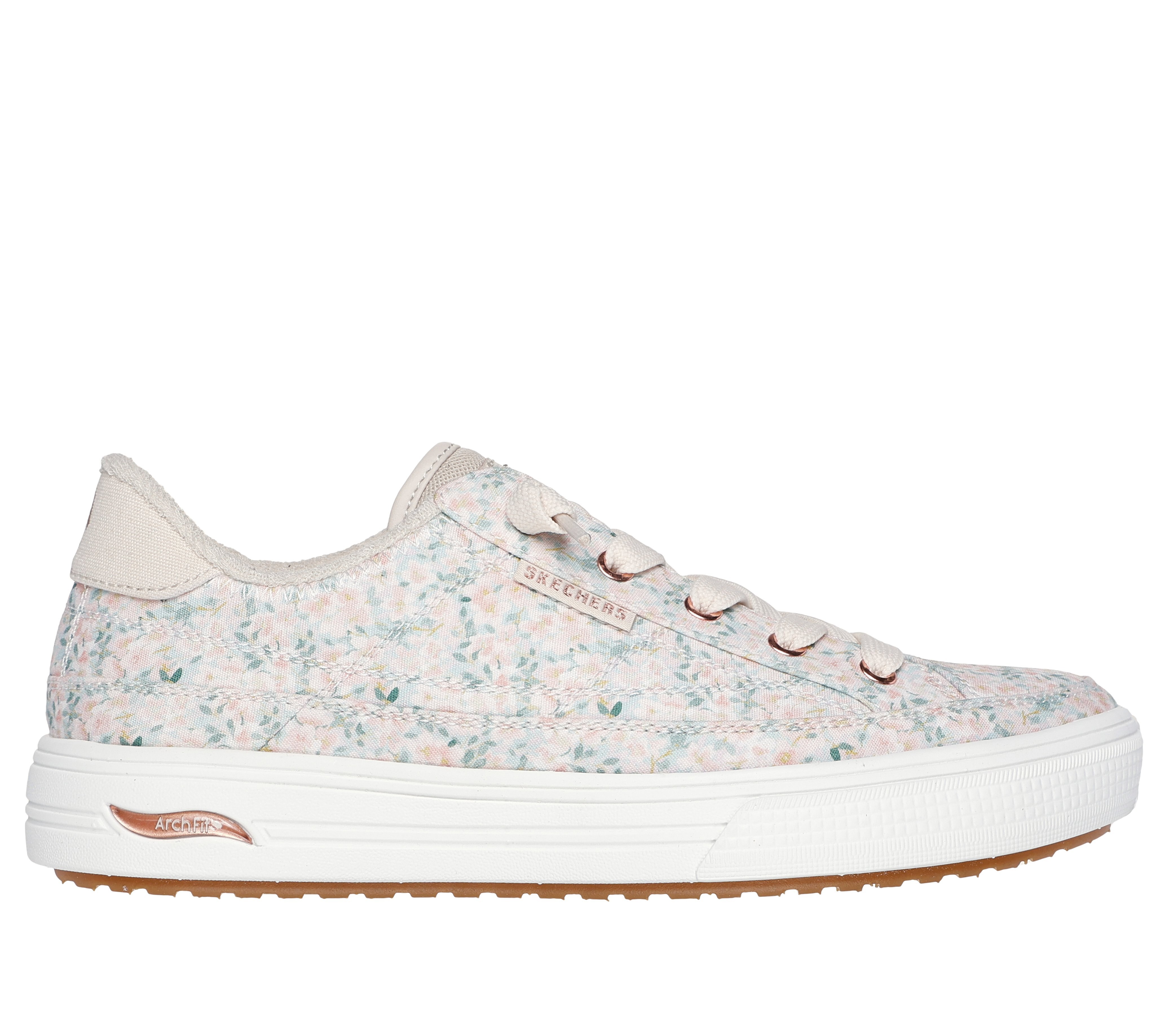 Skechers Ladies Arch Fit Arcade-Flowa Friends Canvas Laced