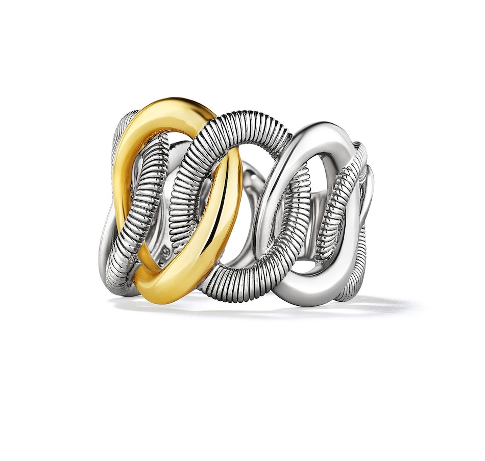 Image 210901_ALTMORE1.jpg, Product 210-901 / Price $999.99, Judith Ripka Eternity Sterling Silver and 18K Yellow Gold Interlocking Link Ring from Judith Ripka on TSC.ca's Jewellery department