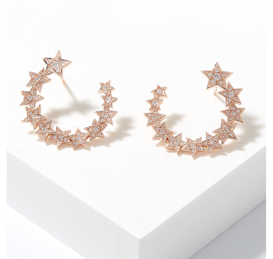 Image 211098.jpg, Product 211-098 / Price $1,599.33, Graziela Gems 14K Rose Gold 0.51ctw Diamond Star Earrings from Graziela Gems on TSC.ca's Jewellery department