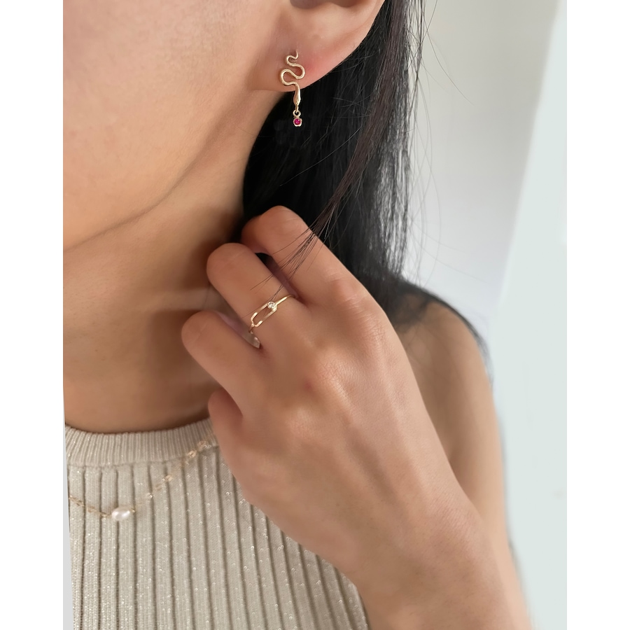 Image 211122_ALTMORE1.jpg, Product 211-122 / Price $369.88, Poppy Finch 14K Yellow Gold Serpent Ruby Drop Earrings from Poppy Finch on TSC.ca's Jewellery department