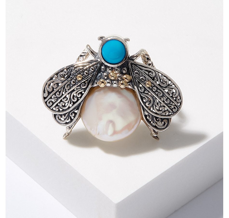 Image 211124_BEE.jpg, Product 211-124 / Price $199.99, Samuel B. Collection Sterling Silver 18K Yellow Gold Pearl Animal Ring from Samuel B. Collection on TSC.ca's Jewellery department