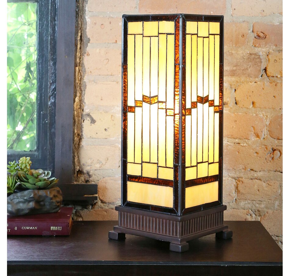 Image 211171_ALTMORE1.jpg, Product 211-171 / Price $259.99, Tiffany Style 17"H Stained Glass Rustic Hurricane Lamp from Tiffany Style Lighting on TSC.ca's Home & Garden department
