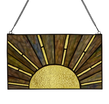 Tiffany Style 8" Multicolour Sunrise/Sunset Stained Glass Window Panel