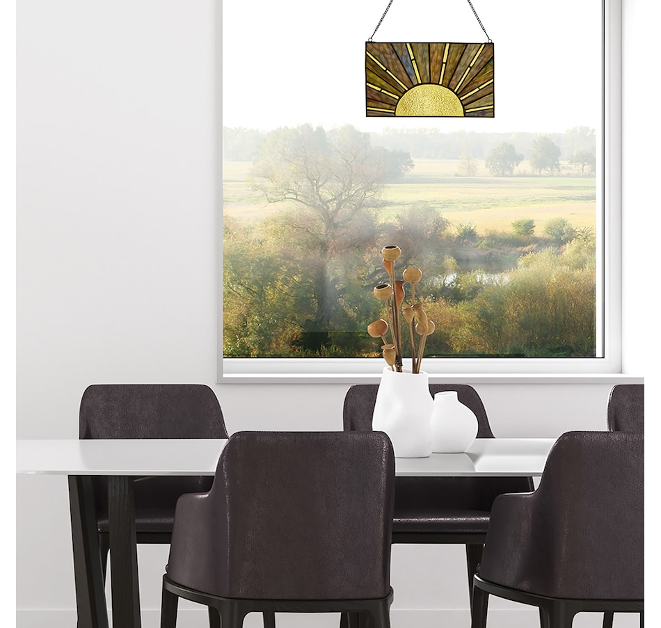Image 211184_ALTMORE4.jpg, Product 211-184 / Price $89.99, Tiffany Style 8" Multicolour Sunrise/Sunset Stained Glass Window Panel from Tiffany Style Lighting on TSC.ca's Home & Garden department
