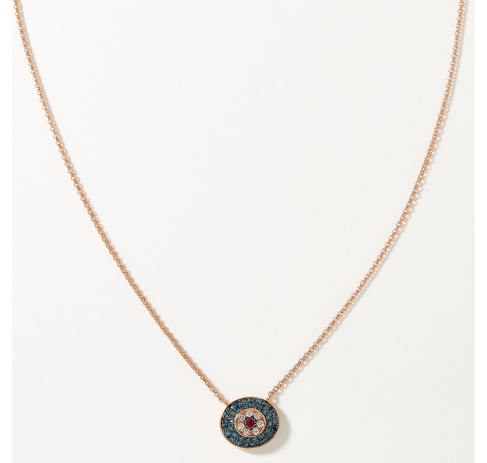 Image 211307.jpg, Product 211-307 / Price $1,299.99, Effy 14K Rose Gold Diamond Blue Diamond Natural Ruby Necklace from Effy Jewellery on TSC.ca's Jewellery department