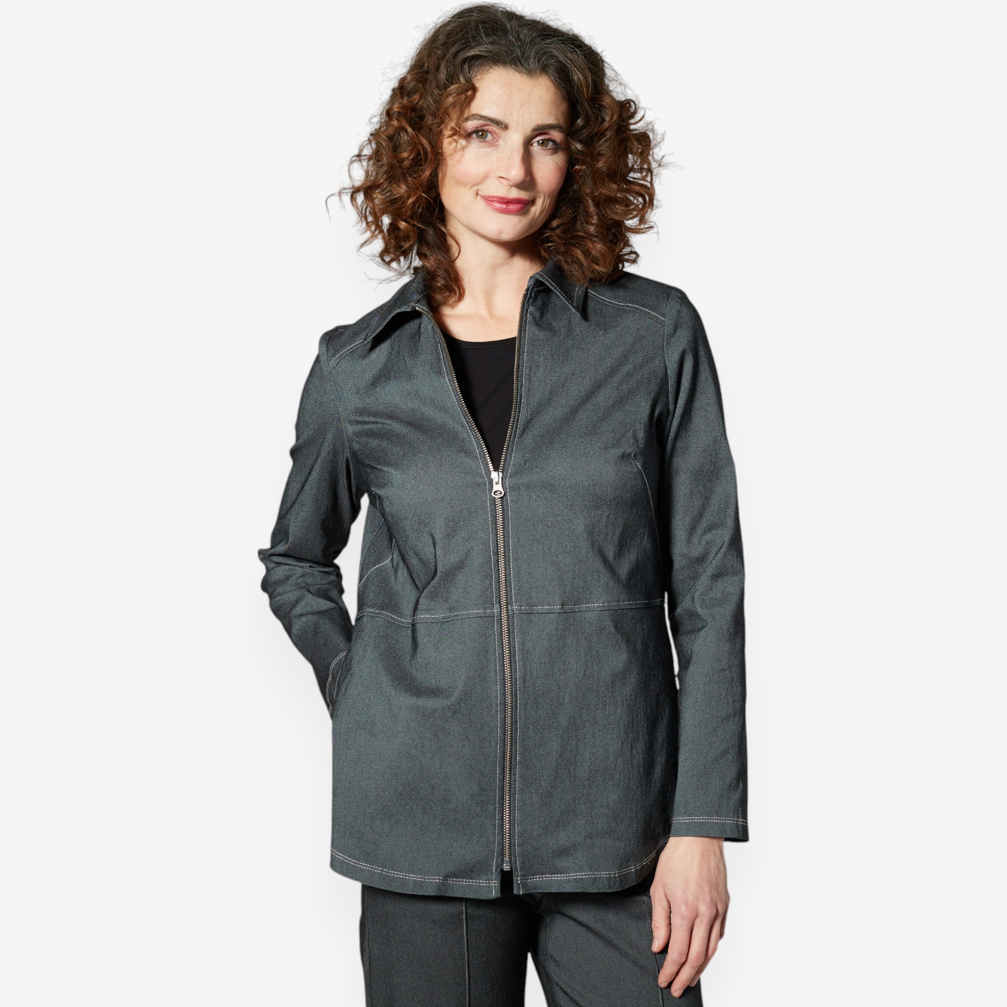 Mr. Max Modern Stretch Denim Zip Jacket - TSC.ca