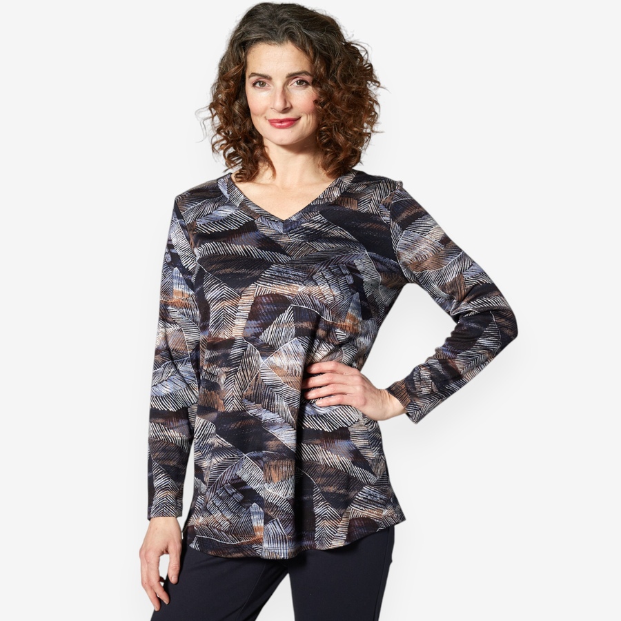Image 211375_DEPR.jpg, Product 211-375 / Price $24.33, Mr. Max Virginia Knit Print Top with Contrast Trim Detail from Mr. Max on TSC.ca's Fashion department
