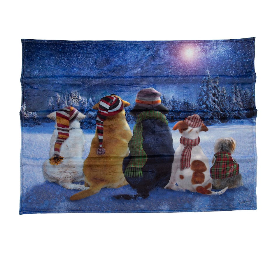 Image 211430_DOG.jpg, Product 211-430 / Price $29.88, Berkshire Blanket Holiday Scene Throw from Berkshire on TSC.ca's Home & Garden department