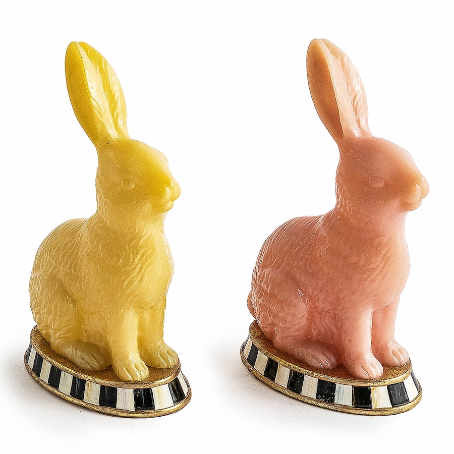 Image 211442.jpg, Product 211-442 / Price $75.33, MacKenzie-Childs Milk Orange and Yellow Rabbits (set of 2) from MacKenzie Childs on TSC.ca's Home & Garden department