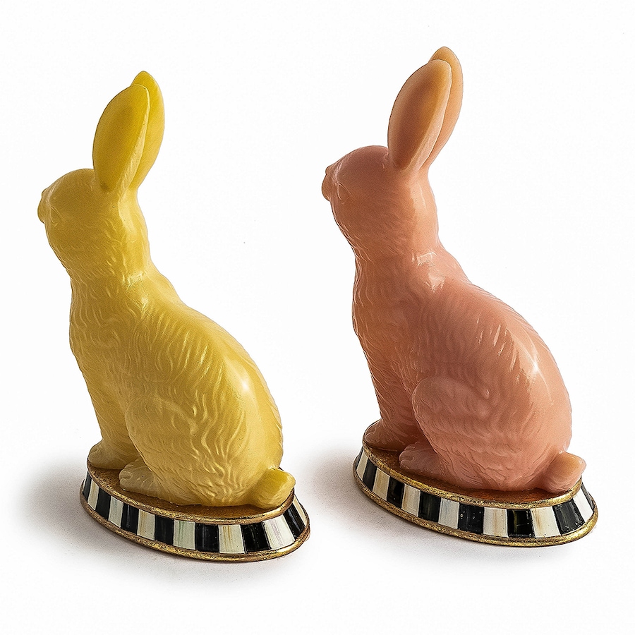 Image 211442_ALTMORE1.jpg, Product 211-442 / Price $75.33, MacKenzie-Childs Milk Orange and Yellow Rabbits (set of 2) from MacKenzie Childs on TSC.ca's Home & Garden department