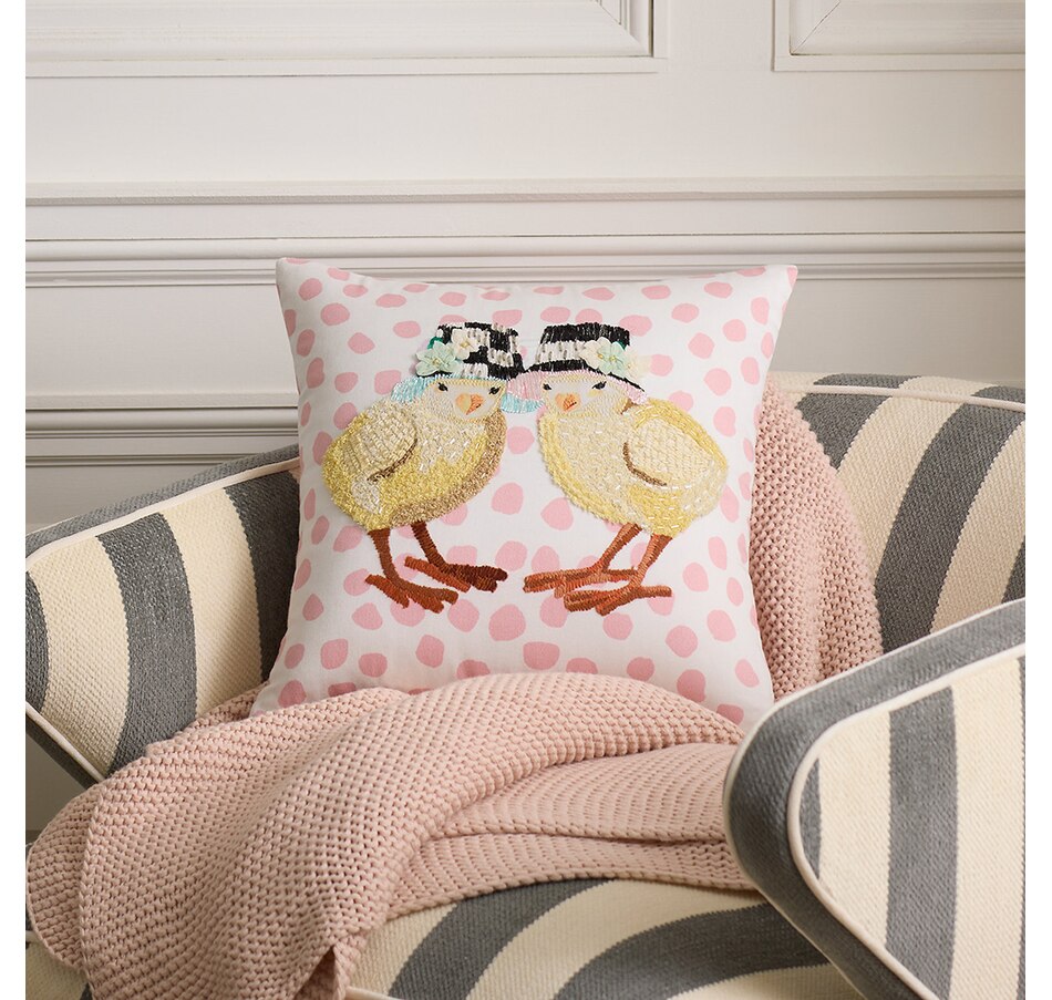 Image 211447_ALTMORE3.jpg, Product 211-447 / Price $74.88, MacKenzie-Childs Spring Chicks Throw Pillow from MacKenzie Childs on TSC.ca's Home & Garden department