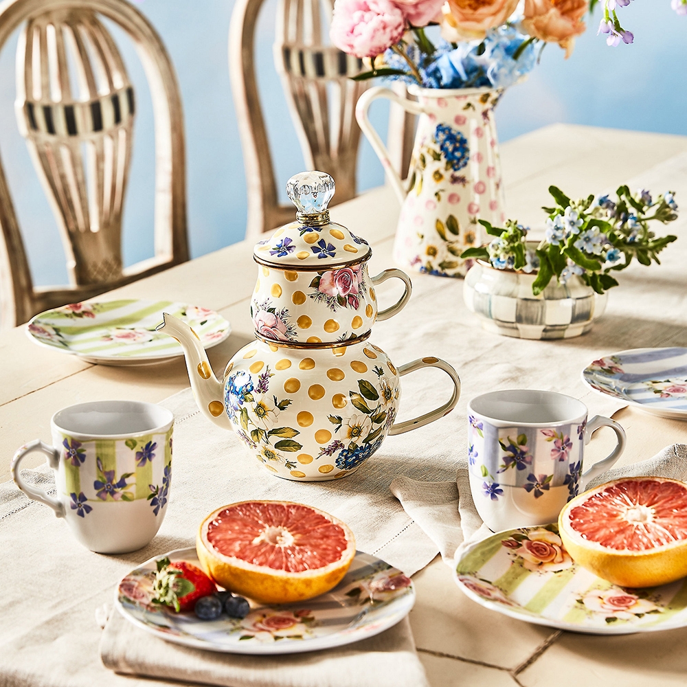 MacKenzie-Childs Wildflowers Yellow High Tea Set - TSC.ca