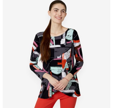 Marallis Button Trim Tunic Length Top