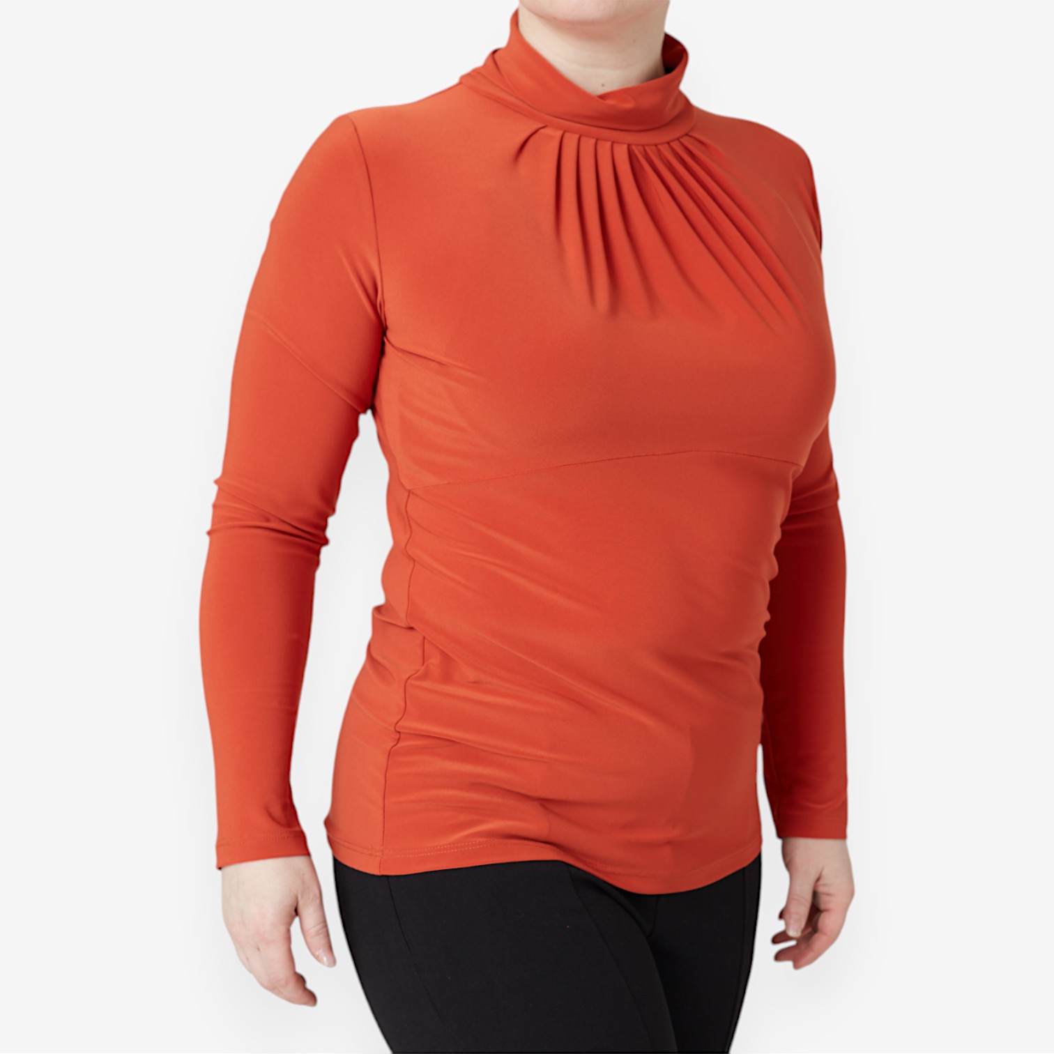 Marallis Mock Neck Top with Gathering at Front - TSC.ca