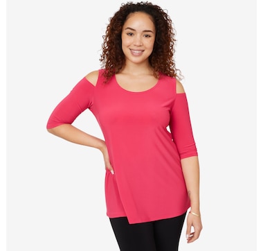 Marallis Cold Shoulder Flare Top
