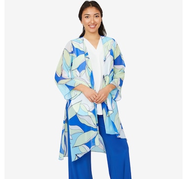 Marallis Long Chiffon Cardi with High Side Slits