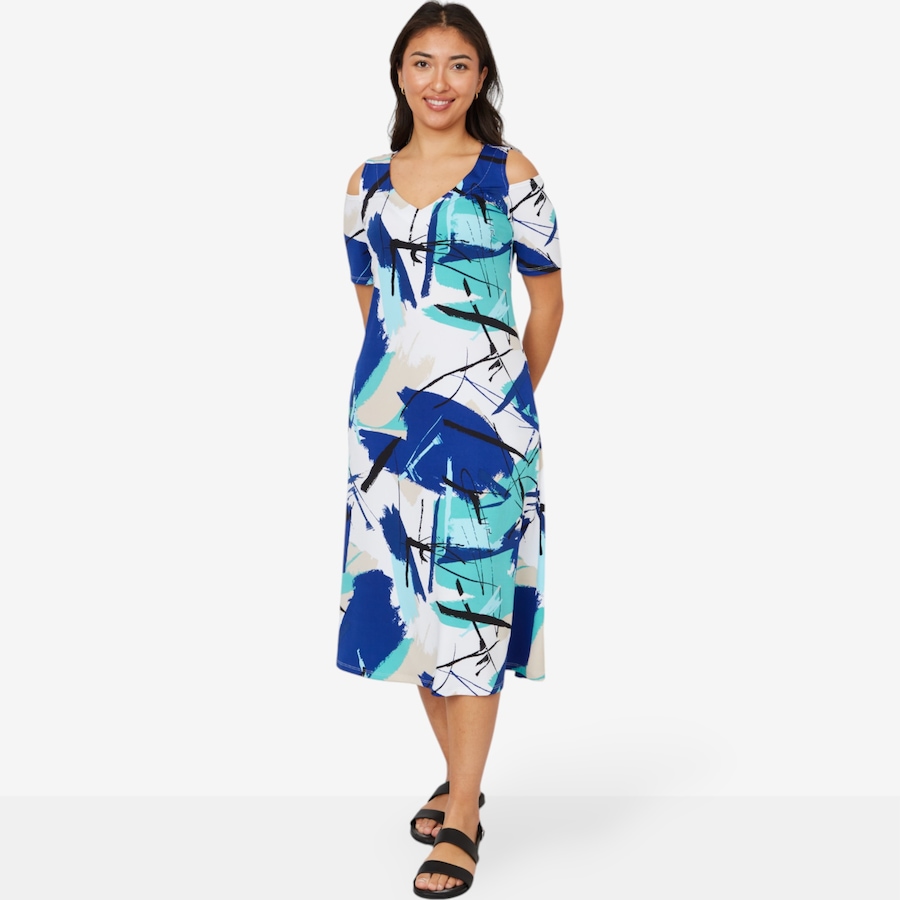 Image 211808_ALTMORE5.jpg, Product 211-808 / Price $29.33, Marallis Cold Shoulder ITY V-Neck Side Pockets Dress from Marallis on TSC.ca's Fashion department
