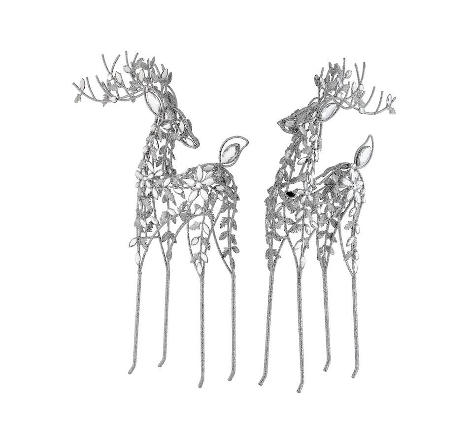 Image 212422_SIL.jpg, Product 212-422 / Price $59.99, Holiday Memories 19.5" Glitter Jeweled Deer (set of 2) from Holiday Memories on TSC.ca's Home & Garden department
