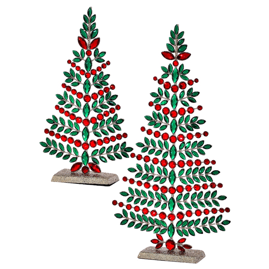 Image 212425_RDGR.jpg, Product 212-425 / Price $39.88, Holiday Memories Glitter Wire Jewelled Trees (set of 2) from Holiday Memories on TSC.ca's Home & Garden department