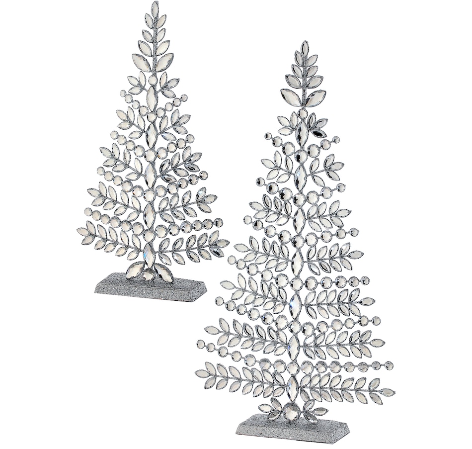 Image 212425_SIL.jpg, Product 212-425 / Price $39.99, Holiday Memories Glitter Wire Jewelled Trees (set of 2) from Holiday Memories on TSC.ca's Home & Garden department