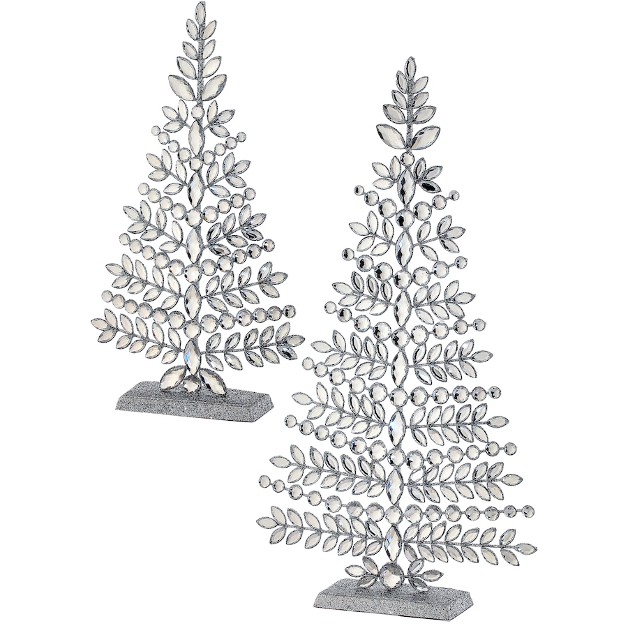 Image 212425_SIL.jpg, Product 212-425 / Price $39.88, Holiday Memories Glitter Wire Jewelled Trees (set of 2) from Holiday Memories on TSC.ca's Home & Garden department