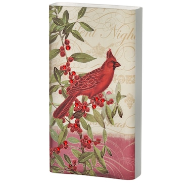 - Holiday Memories Glass Botanical Cardinal Vase