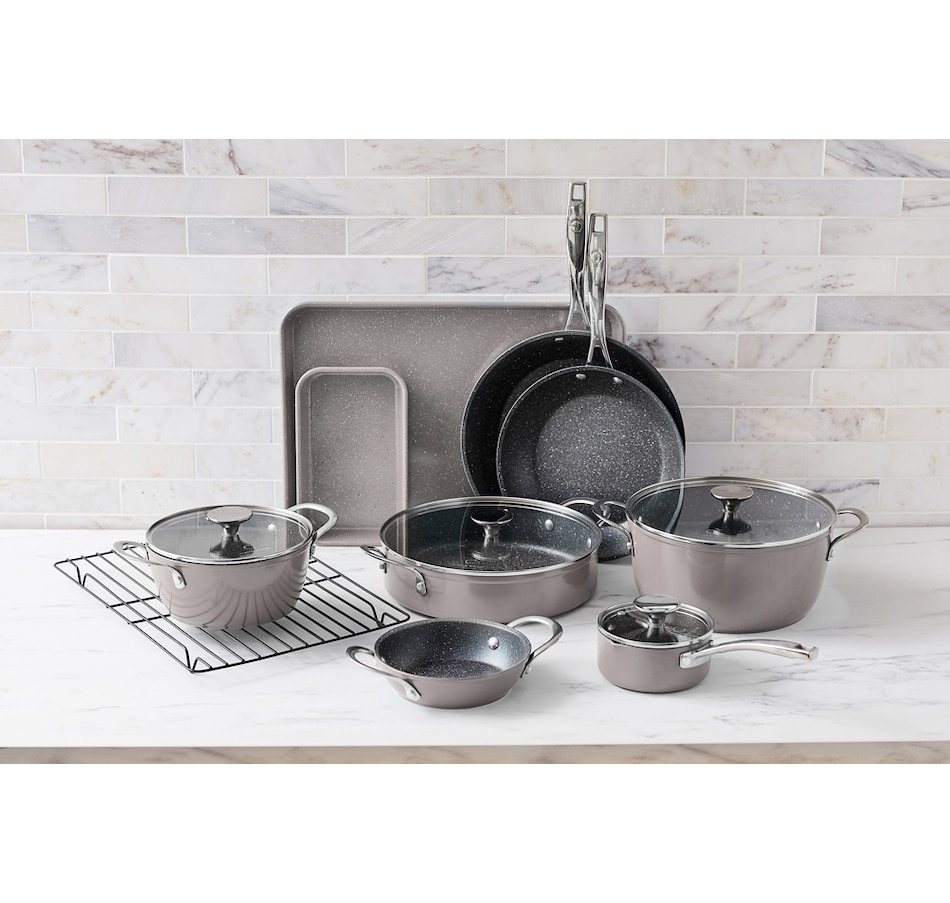 Image 212528_GRY.jpg, Product 212-528 / Price $269.99, Curtis Stone Dura-Pan 14-Piece Cookware Set from Curtis Stone on TSC.ca's Kitchen department