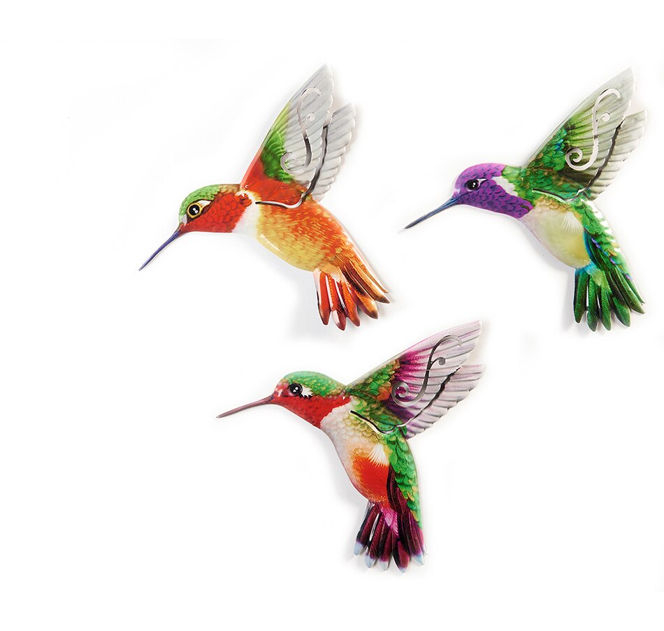Image 212622.jpg, Product 212-622 / Price $59.99, Gift Craft Medium Hummingbird Design Wall Plaques (3-Pack, Assorted) from Gift Craft on TSC.ca's Home & Garden department