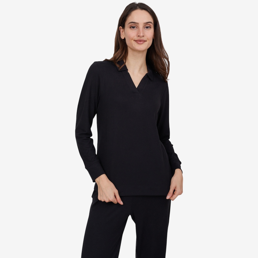 Image 212713_BLK.jpg, Product 212-713 / Price $24.88, Cuddl Duds Seriously Soft Collared Pullover from Cuddl Duds on TSC.ca's Fashion department