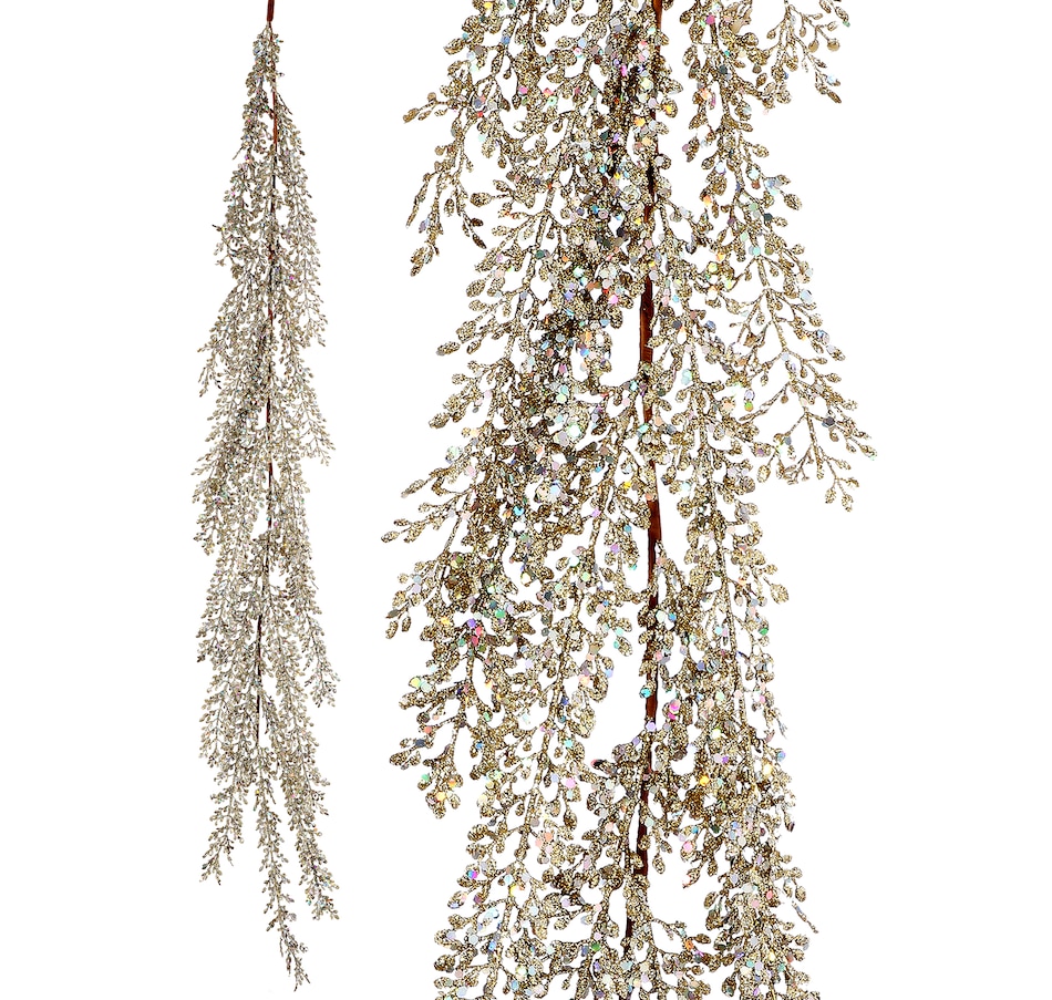 Image 212928_GLD.jpg, Product 212-928 / Price $39.99, Holiday Memories 48" Glitter/Sequin Artemesia Garland from Holiday Memories on TSC.ca's Home & Garden department