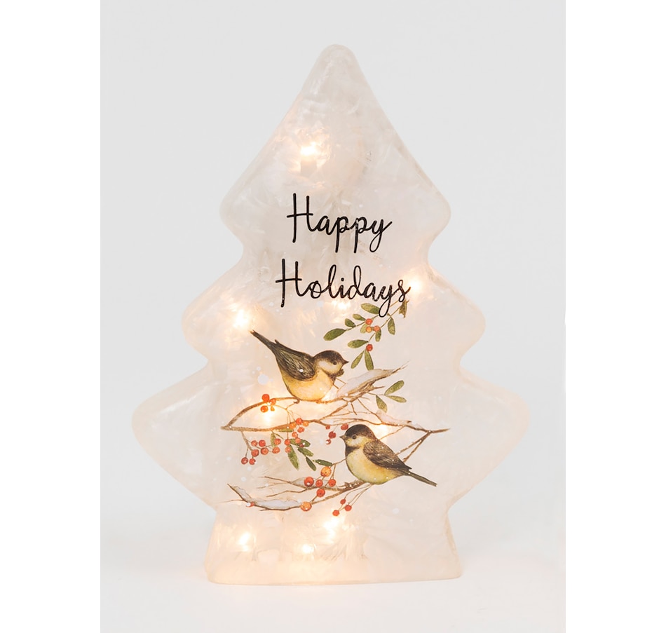 Image 212935_HOLBS.jpg, Product 212-935 / Price $19.33, Holiday Memories 11.4" Lighted Frosted Glass Xmas Tree Luminary from Holiday Memories on TSC.ca's Home & Garden department