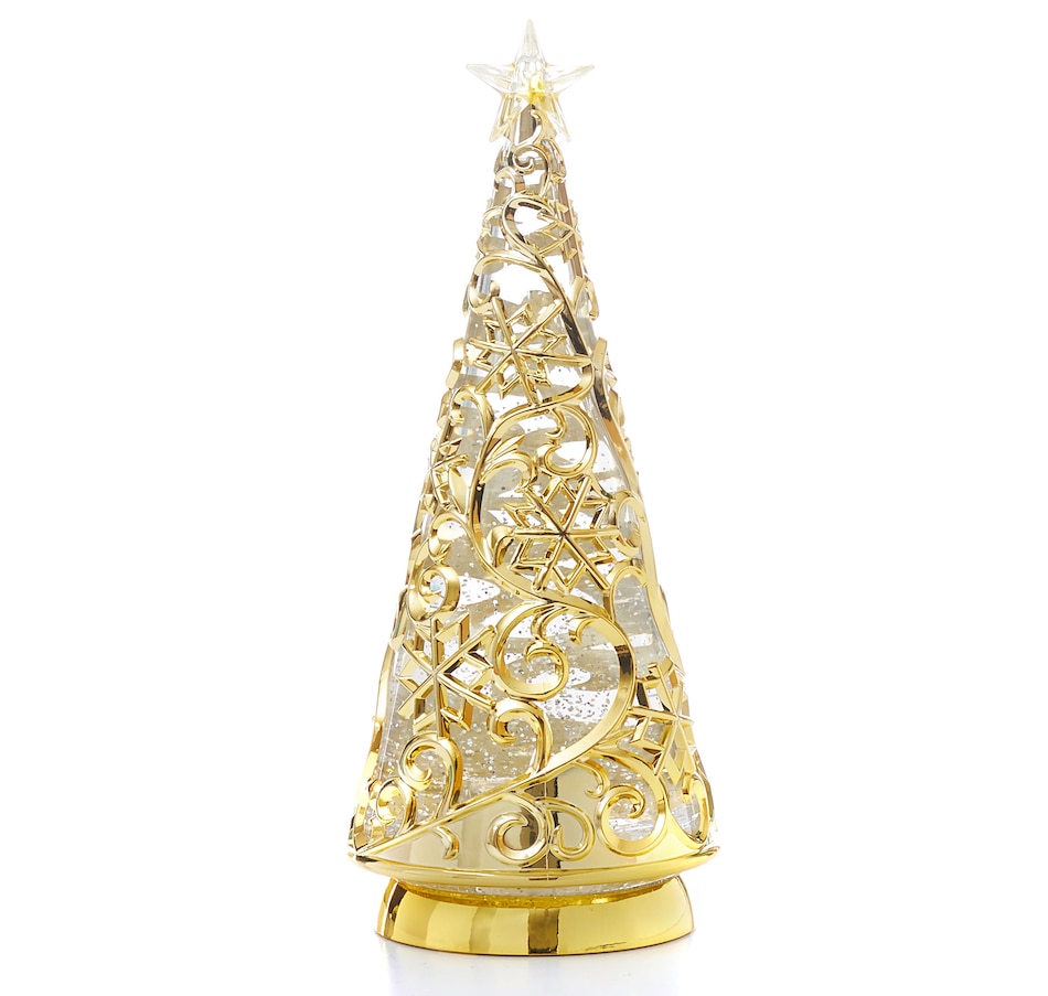 Image 212937_GLD.jpg, Product 212-937 / Price $29.33, Holiday Memories 12" Lighted Spinning Water Globe Tree with Timer from Holiday Memories on TSC.ca's Home & Garden department