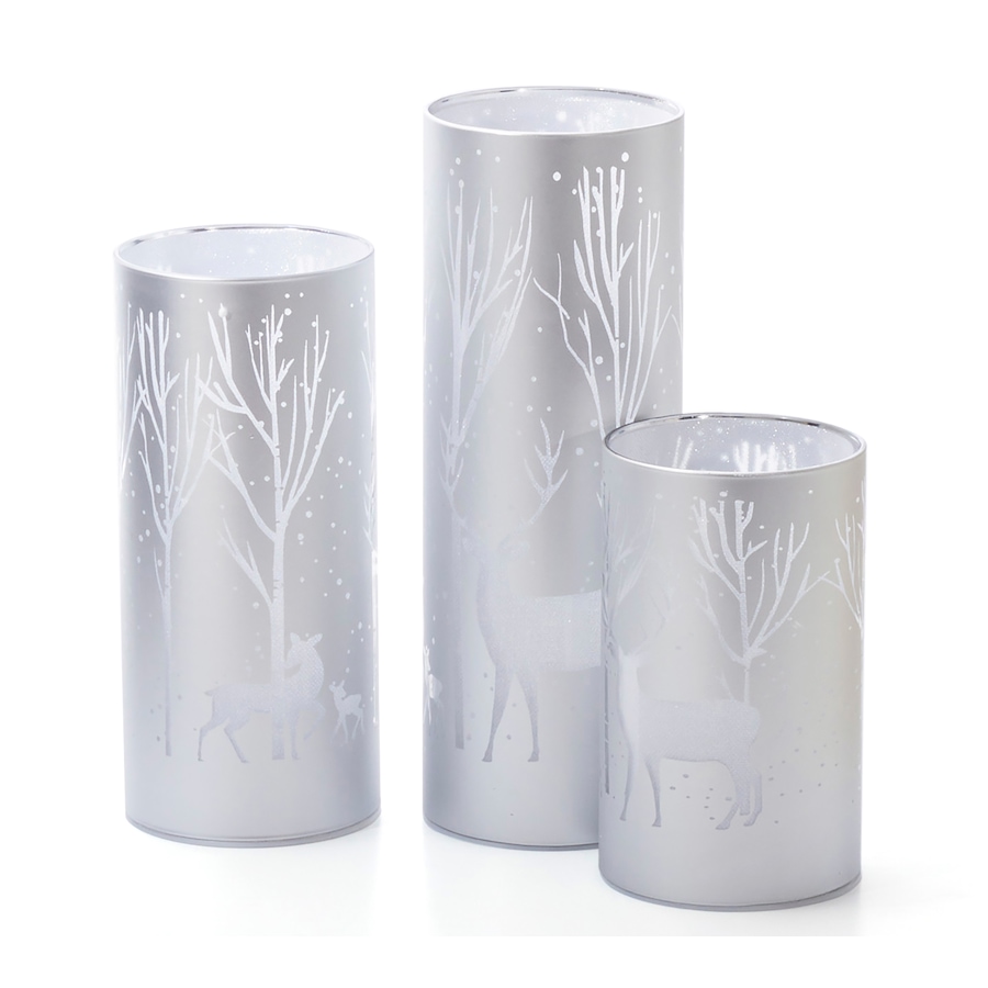 Image 212938_ALTMORE2.jpg, Product 212-938 / Price $59.99, Holiday Memories Lighted Glass Holiday Design Luminaries (set of 3) from Holiday Memories on TSC.ca's Home & Garden department