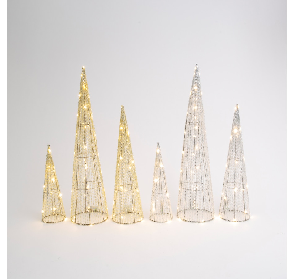 Image 212945_ALTMORE1.jpg, Product 212-945 / Price $44.99, Holiday Memories Lighted Holiday Cone Trees (set of 3) from Holiday Memories on TSC.ca's Home & Garden department
