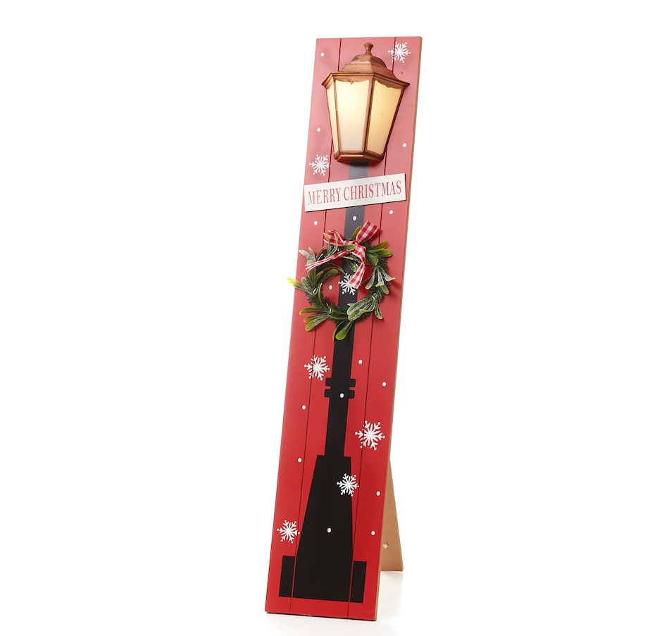 Image 212950_MCM.jpg, Product 212-950 / Price $34.99, Holiday Memories 40" Lighted Wood Holiday Design Porch Sign from Holiday Memories on TSC.ca's Home & Garden department