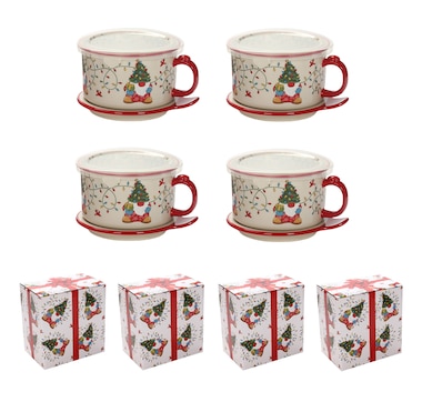 temp-tations 25oz. Mug Meals with Stoneware Lid-its and Plastic Storage Covers (Set of 4) 