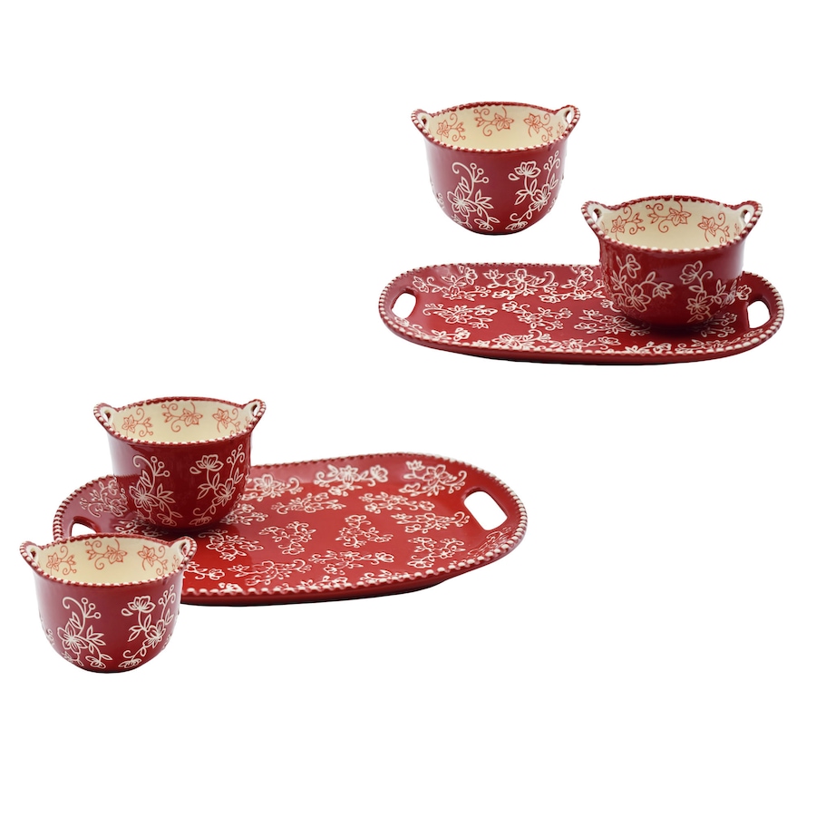 Image 212966_FLRED.jpg, Product 212-966 / Price $69.99, temp-tations 6-Piece Everyday Serving Trays and Bowls from temp-tations on TSC.ca's Kitchen department