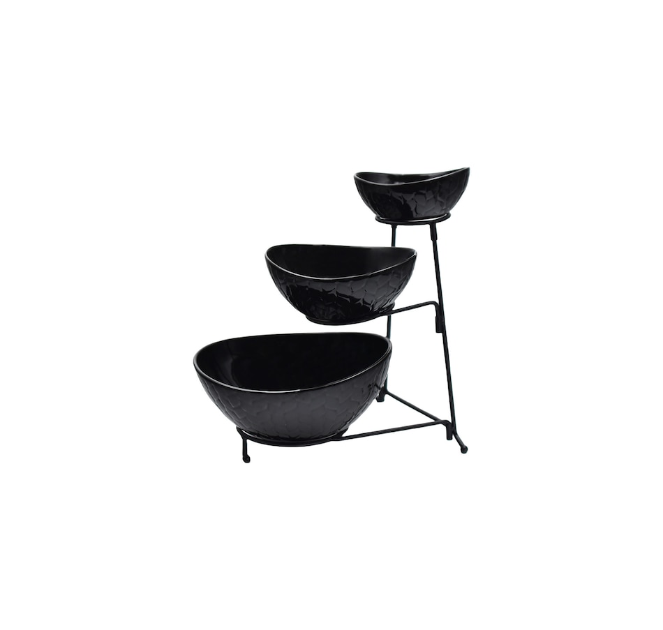 Image 212971_CARWB.jpg, Product 212-971 / Price $29.99, temp-tations Three-Tiered Oval Serving Bowl with Metal Rack from temp-tations on TSC.ca's Kitchen department